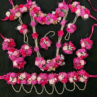 Flower Jewellery set with kamrbandh 