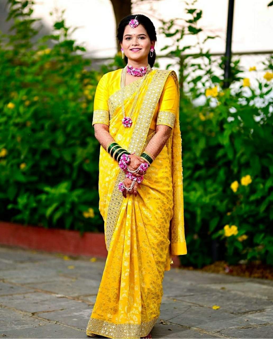 LAMANSH Gorgeous Haldi Floral Jewellery Set Lamansh