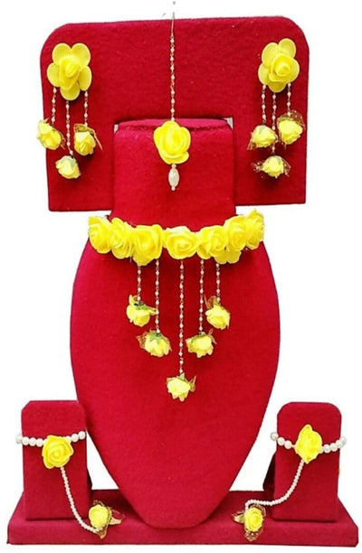 Yellow Floral jewellery set/Lamansh