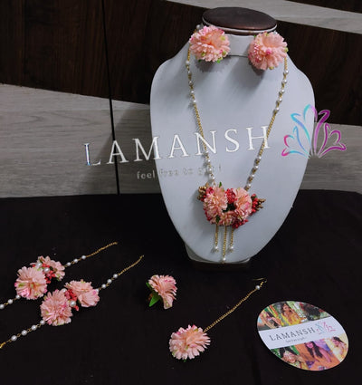 LAMANSH Necklace ,Earring, Maangtika & Bracelet Set Lamansh® Pendant 🌺Floral Jewellery Set With Ring