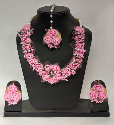 Floral jewellery set / flower jewellery/ Haldi jewellery