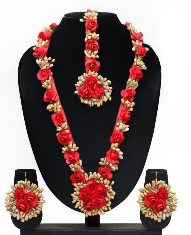 Lamansh Bridal Jewellery Set ( Red , Gold ) - Lamansh