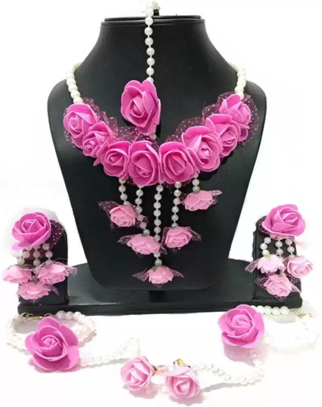 Pink flower Jewellery set for Women & girls