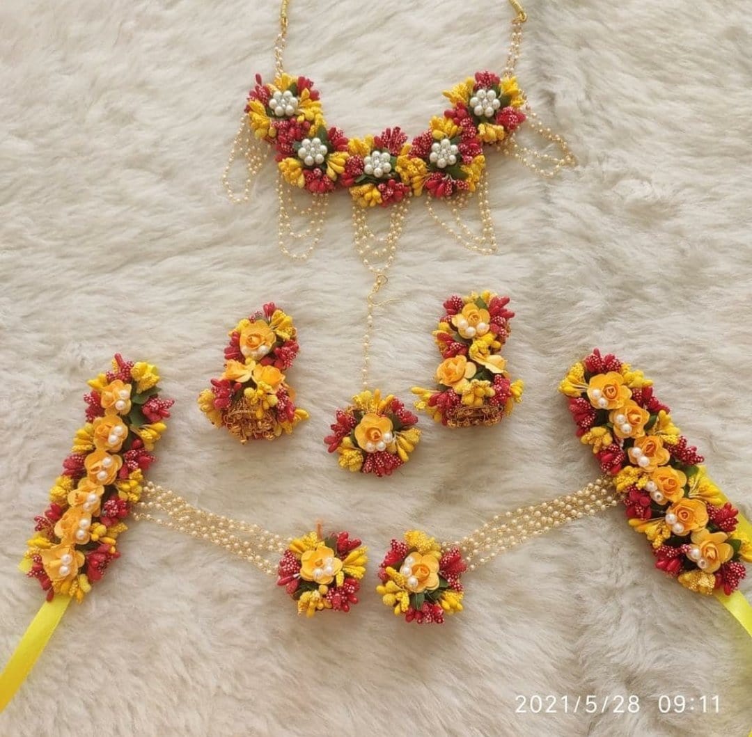 Floral jewellery set /Diwali jewellery/Lamansh