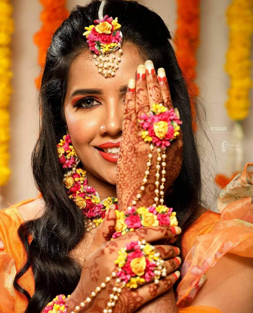 Haldi Mehndi Jewellery Fabric Jewelry Set For Wedding Mehnadi