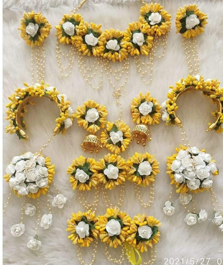 LAMANSH Fabric Paper Flower Jewellery Set for Women Girls