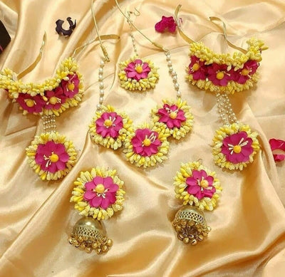 Haldi jewellery set/Flower jewellery set /Lamansh