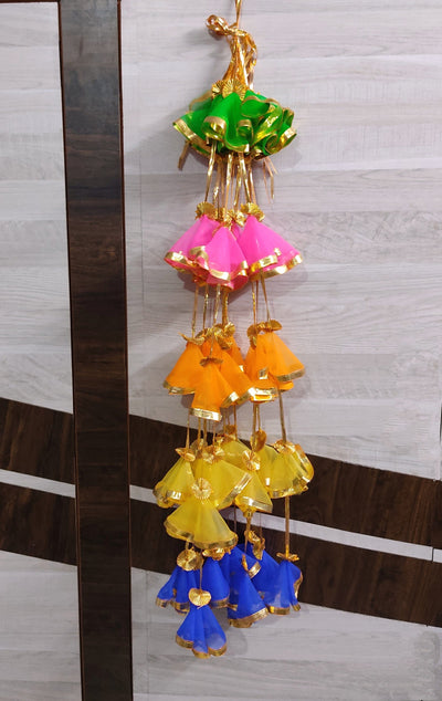 Lamansh net hangings LAMANSH® Multicolor (Pack of 10) 4.5 ft Net Decorative Hanging for Wedding Backdrops/Haldi & Wedding Event Decoration