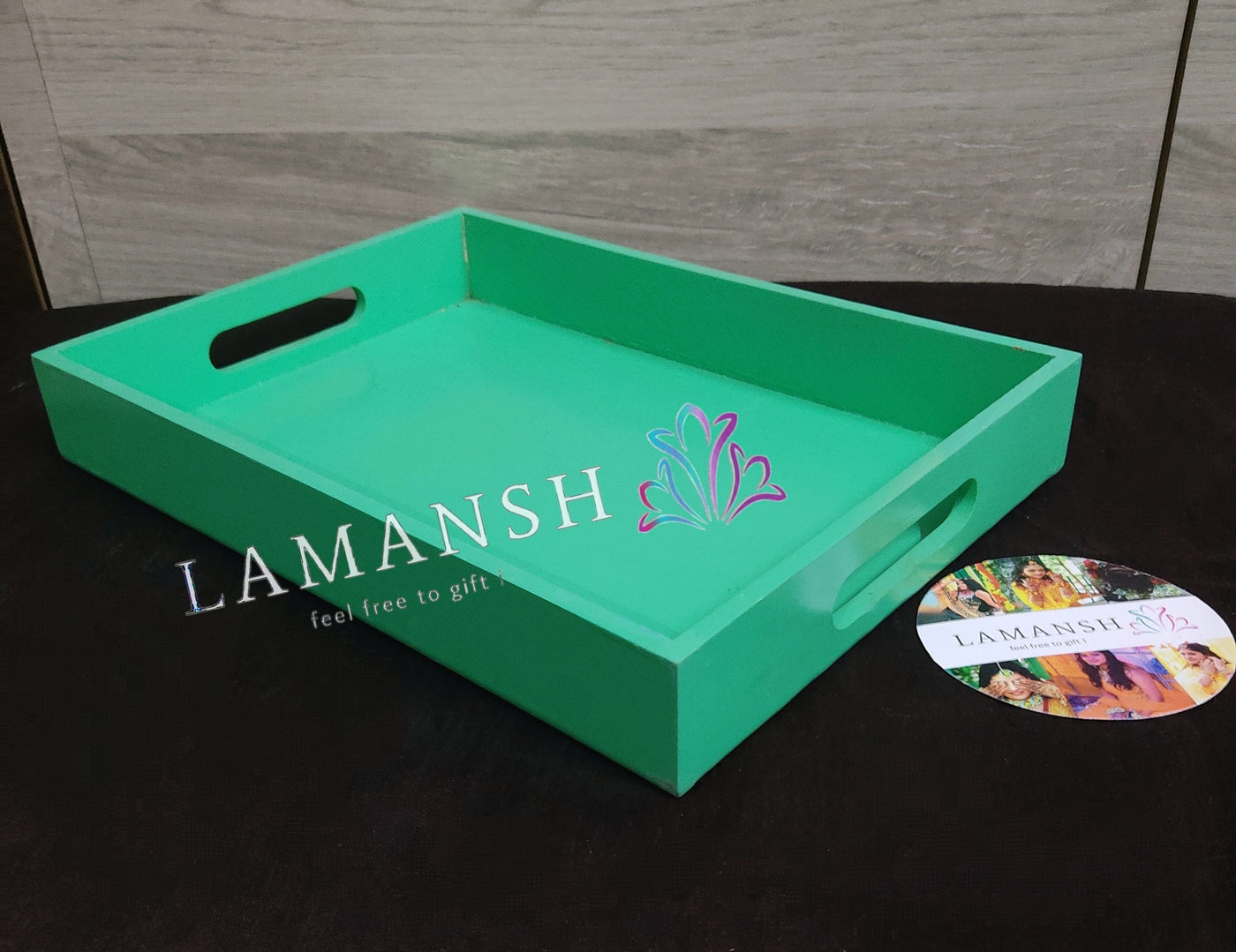 Lamansh pinewood baskets tray LAMANSH® 10×14 inch Rectangle Pinewood Tray for Gifting 🎁 & Giveaways Tray platter for serving & gift packing / Ethnic pinewood basket in assorted colors