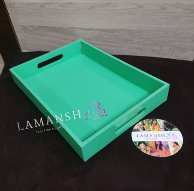 Lamansh pinewood baskets tray LAMANSH® 10×14 inch Rectangle Pinewood Tray for Gifting 🎁 & Giveaways Tray platter for serving & gift packing / Ethnic pinewood basket in assorted colors