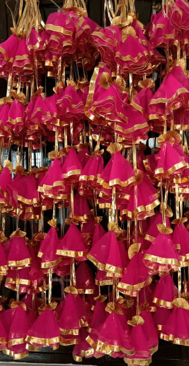 LAMANSH® (Pack of 10) 3.5 ft Net Decorative Hanging for Wedding Backdrops/Haldi & Wedding Event Decoration