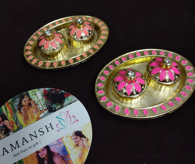 LAMANSH Pooja Thali LAMANSH® (Pack of 12) Plastic Rakhi Kumkum platter Handcrafted Decorative Designer Festival Ethnic Pooja Thali Set