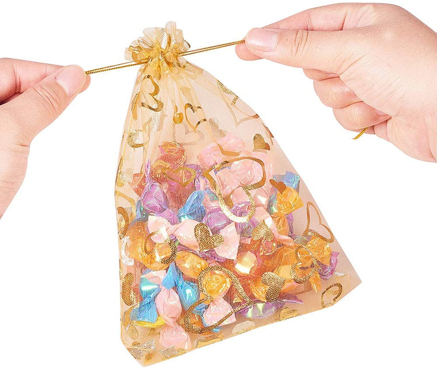 LAMANSH Potli Bags Mix-color / 10 × 08 cm / 100 LAMANSH® (100 pcs 8*10 cm)Potli Bags For Return Gift Organza Potli Bags, Jewelry Pouches, Potli Bags for Return Gifts,Wedding Party Favor Gift Bags