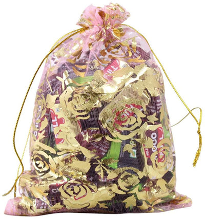LAMANSH Potli Bags Mix-color / 10 × 14 cm / 100 LAMANSH® (100 pcs 10*14 cm) Potli Bags For Return Gift Organza Potli Bags, Jewelry Pouches, Potli Bags for Return Gifts,Wedding Party Favor Gift Bags