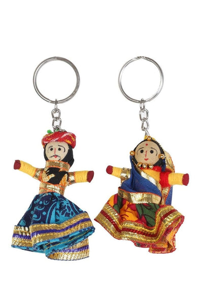 LAMANSH ® Puppets LAMANSH set of 1 pair Indian handmade rajasthani wooden puppet pair kathputli Couple set Piece Key Chain