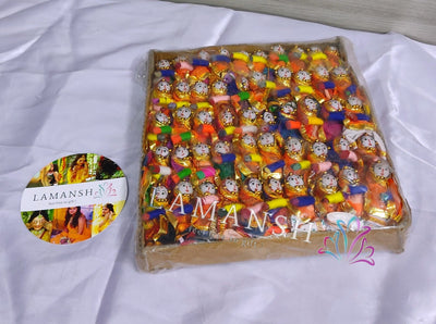 Lamansh Puppets & Marionettes Multicolor / 100 Female Mini Dolls / 8.5 cm x 6.5 cm LAMANSH® Pack of 100 Rajasthani Small Dolls Puppets Figurines Rani (Female) Puppets set