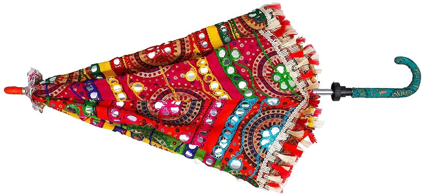 LAMANSH rajasthani decoration umbrella LAMANSH® Pack of 1 Rajasthani Fabric decoration umbrella