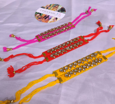 LAMANSH rakhi Assorted colors / Pack of 20 LAMANSH® Pack of 20 Designer Rakhi | Kundan Rakhi Gift for Brothers Sisters Bhabhi Family Combo Pack