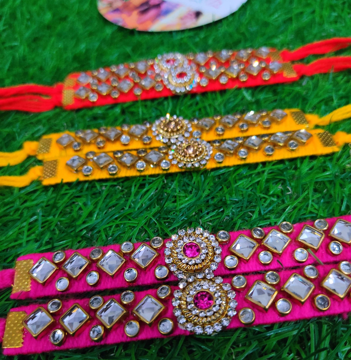 LAMANSH rakhi Assorted colors / Pack of 20 LAMANSH® Pack of 20 Designer Rakhi | Kundan Rakhi Gift for Brothers Sisters Bhabhi Family Combo Pack