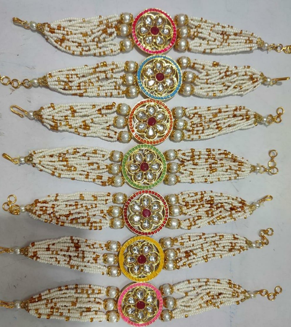 LAMANSH rakhi Assorted colors / Pack of 20 LAMANSH® Pack of 20 Designer Rakhi | Pearl Beaded Kundan Bracelet / Stone Rakhi's for 2022 Rakshabandhan Giveaways