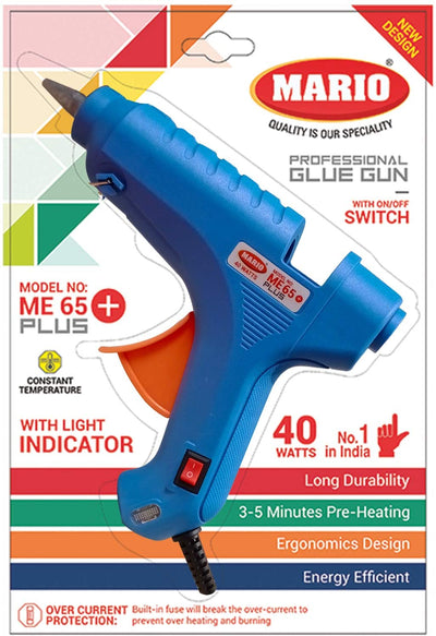 Lamansh Raw material Mario - ME 65+ Plus, 40 Watt Hot Melt Professional Glue Gun with Light Indicator,Constant Temperature & Long Durability