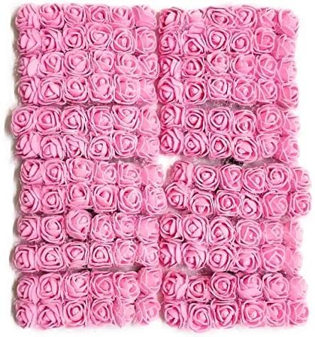 Lamansh Raw materials for Flower jewellery Light pink / 1 Packet ( 144 Flowers ) Light pink mini foam Flowers Pack of (144) Artificial foam Flowers / Raw materials for Flower jewellery & other products / Pack of 144 flowers
