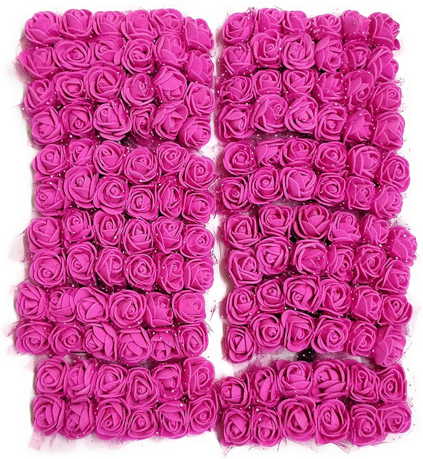 Lamansh Raw materials for Flower jewellery Pink / 1 Packet ( 144 Flowers ) Pink foam Flowers Pack of (144) Artificial foam Flowers / Raw materials for Flower jewellery & other products / Pack of 144 flowers