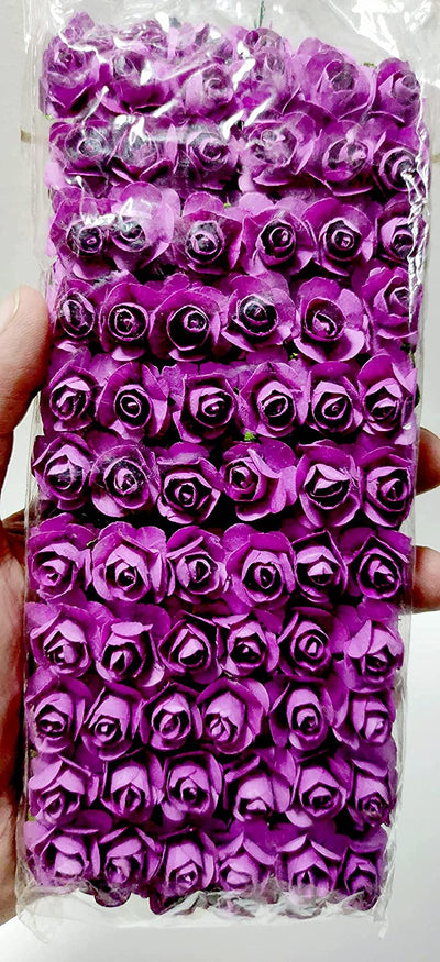 Lamansh Raw materials for Flower jewellery Purple / 1 Packet ( 144 Flowers ) Purple paper Flowers Pack of (144) Artificial paper Flowers / Raw materials for Flower jewellery & other products / Pack of 144 flowers