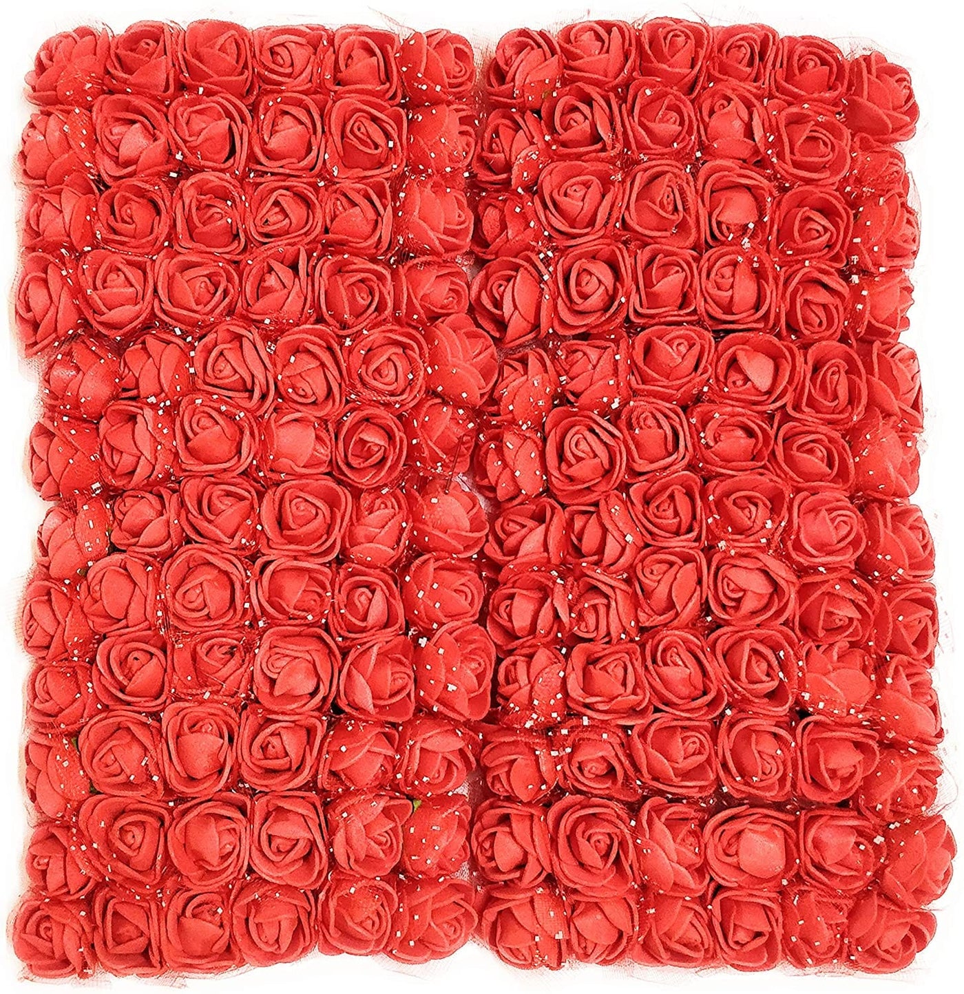 Lamansh Raw materials for Flower jewellery Red / 1 Packet ( 144 Flowers ) Red mini foam Flowers Pack of (144) Artificial foam Flowers / Raw materials for Flower jewellery & other products / Pack of 144 flowers