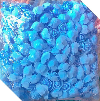 Lamansh Raw materials for Flower jewellery Sky Blue / 1 Packet ( 450 Flowers ) Big Sky Blue foam Flowers Pack of (450) Artificial foam Flowers with net / Raw materials for Flower jewellery & other products / Pack of 450 flowers