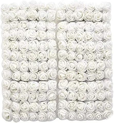 Lamansh Raw materials for Flower jewellery White / 1 Packet ( 144 Flowers ) White mini foam Flowers Pack of (144) Artificial foam Flowers / Raw materials for Flower jewellery & other products / Pack of 144 flowers