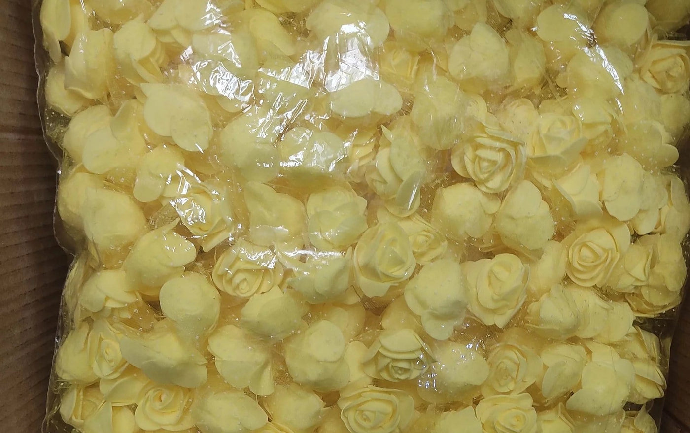 Lamansh Raw materials for Flower jewellery Yellow / 1 Packet ( 450 Flowers ) Big Yellow foam Flowers Pack of (450) Artificial foam Flowers with net / Raw materials for Flower jewellery & other products / Pack of 450 flowers