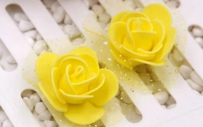 Lamansh Raw materials for Flower jewellery Yellow / 1 Packet ( 450 Flowers ) Big Yellow foam Flowers Pack of (450) Artificial foam Flowers with net / Raw materials for Flower jewellery & other products / Pack of 450 flowers