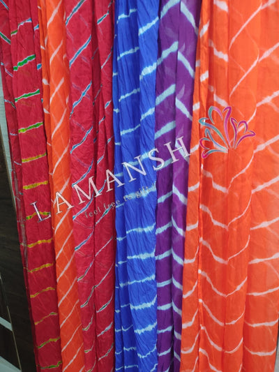 Lamansh return gifts Assorted colours LAMANSH® Pack of 50 Colorful Lehariya Dupatta / Jaipuri Design dupatta's for gifting (2.5 metre)