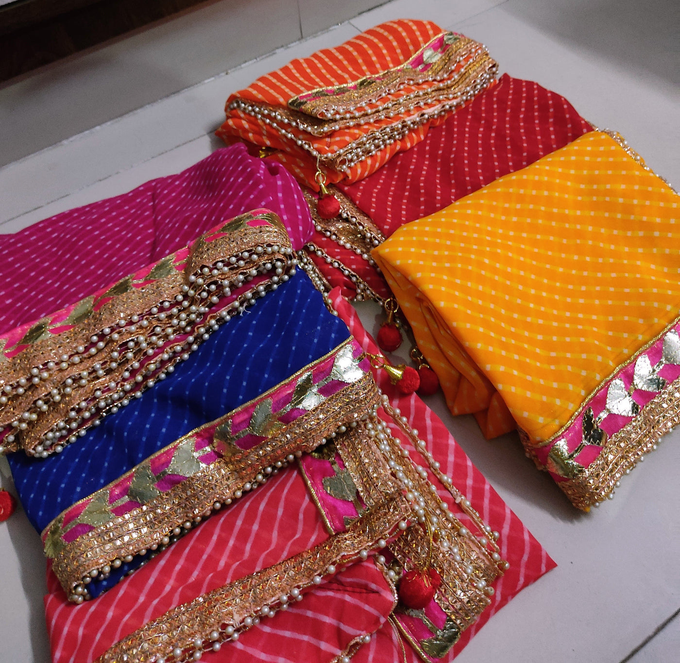 Lamansh return gifts LAMANSH® 25 Pcs Lahariya dupatta indian scarf dupatta for favors 🎁 & giveaways / doriya chiffon fabric dupatta in assorted colors (2.25 metre)