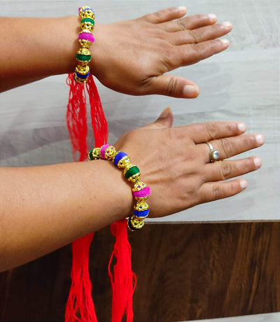 Lamansh Ring Set Multicolor / Artificial flowers / Haldi ,Wedding,Engagement Lamansh™ Pack Of 2 Dailywear Bracelets set /  Floral Bracelet Set for Engagement / Haldi / Floral Accessories set