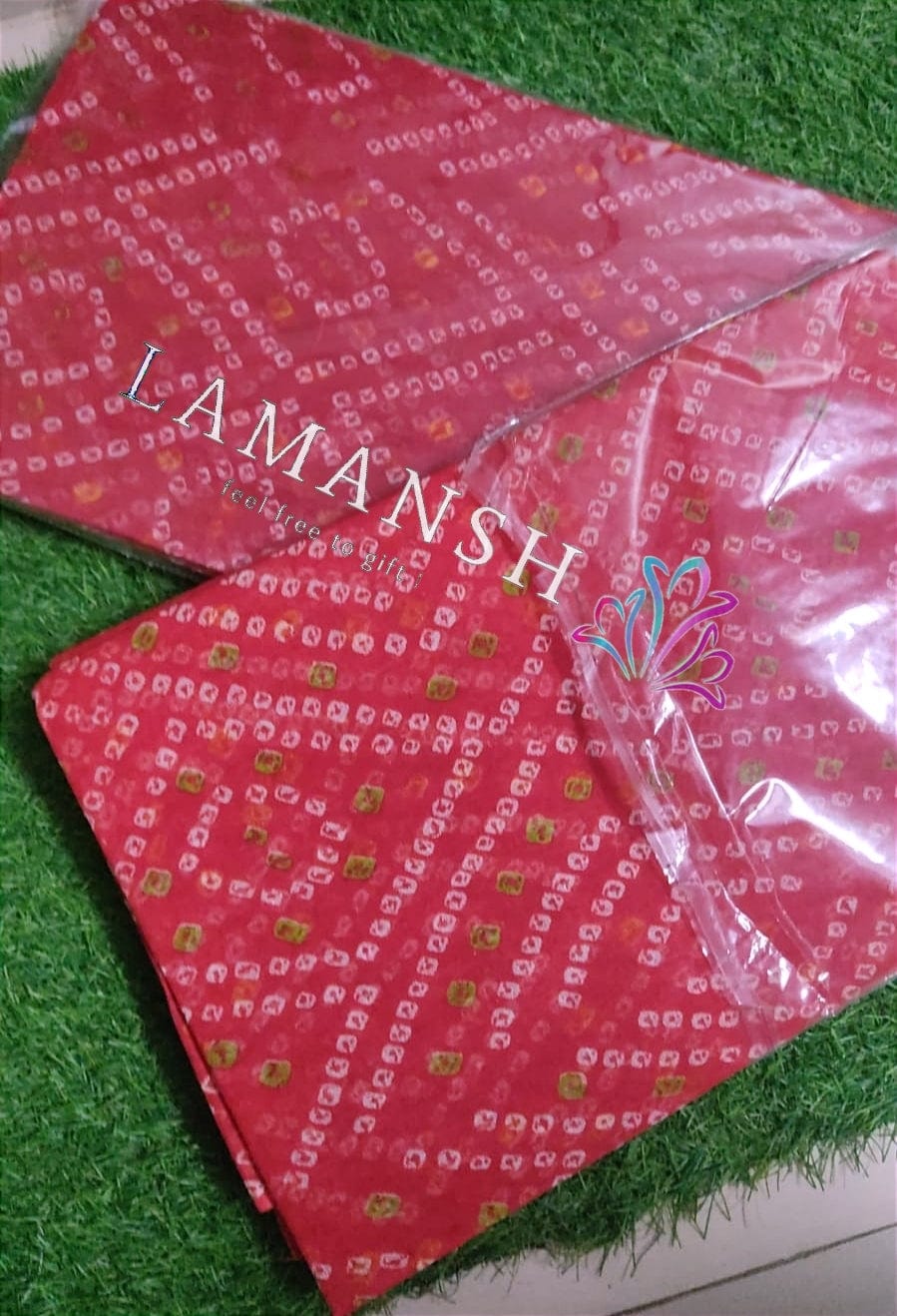 Lamansh Safa cloth LAMANSH® Red Chunri Safa Cloth for Barati's & Guests Welcome | Safa Kapda for Tying Turban's in Rajasthani , Mewari & Indian Weddings