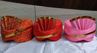 LAMANSH safa pagdi LAMANSH Pack of 100 Readymade Safa Pagdi Turban for Guests Barati / All Pagdi comes with extra cloth to back