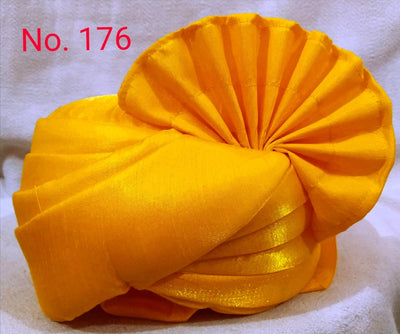 LAMANSH safa pagdi LAMANSH (Pack of 20) Royal Yellow Readymade Safa Pagdi For wedding / Wedding Turban for Guests
