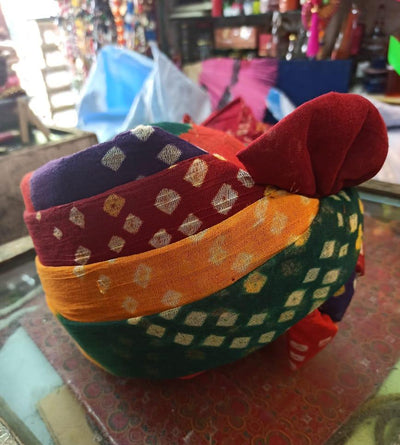 LAMANSH safa pagdi Pack of 10 LAMANSH Pack of 10 Bandhani Print Safa Pagdi For wedding / Readymade Turban for Barati Guests