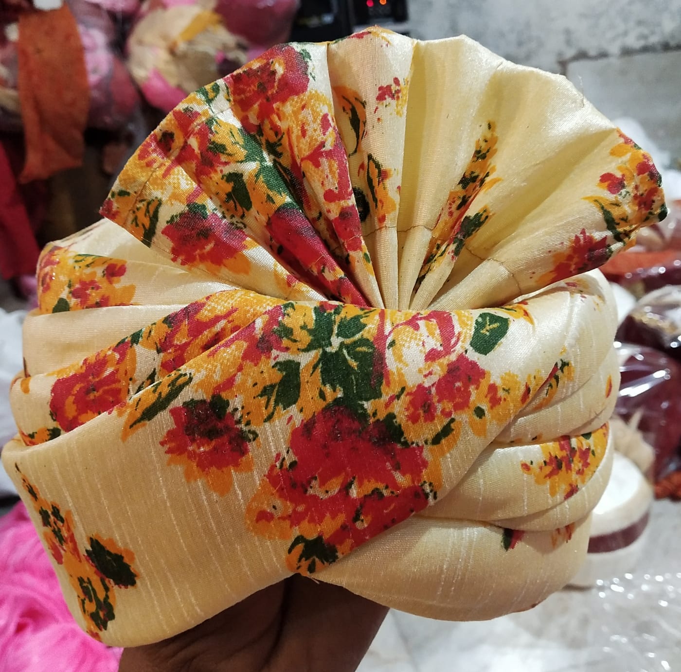 LAMANSH safa pagdi Pack of 10 LAMANSH Pack of 10 Designer Floral Print Ready to wear Safa Pagdi For wedding / Readymade Turban for barati