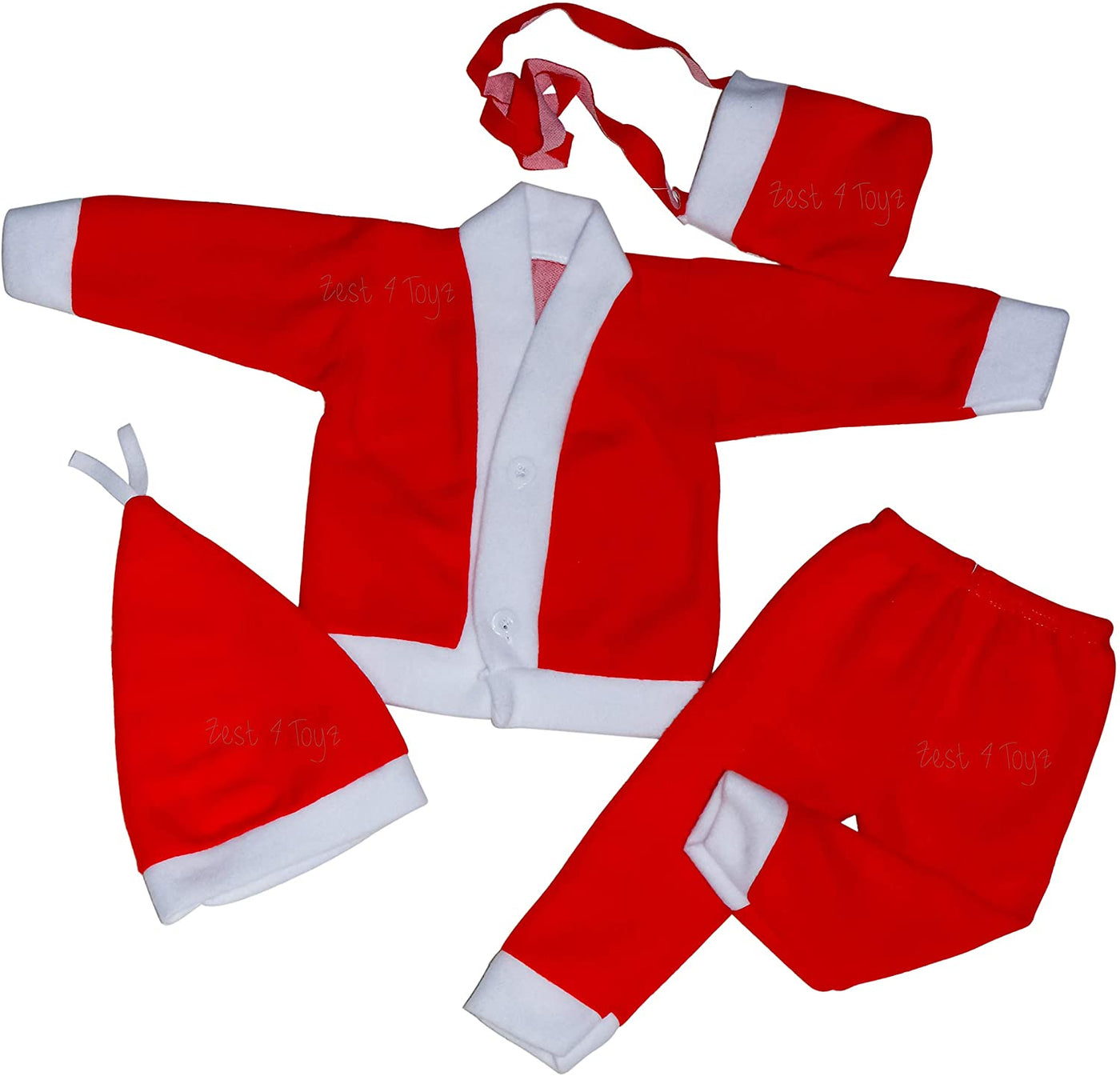LAMANSH Satna Claus Dress Red-White / Cotton / 1 Months - 6 Months LAMANSH® Size 0 (1 Month to 12 Months) Santa Claus Costume Christmas Dress for Kids