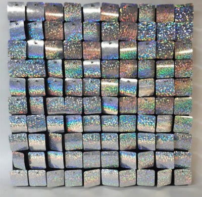 LAMANSH sequin event decor LAMANSH Pack of 12 Sheets Decorative Wall Panels, Mirror Silver Sequin Panels, Backdrop Sequin Wall for Event Decor Wedding Anniversary Birthday Party Decorations