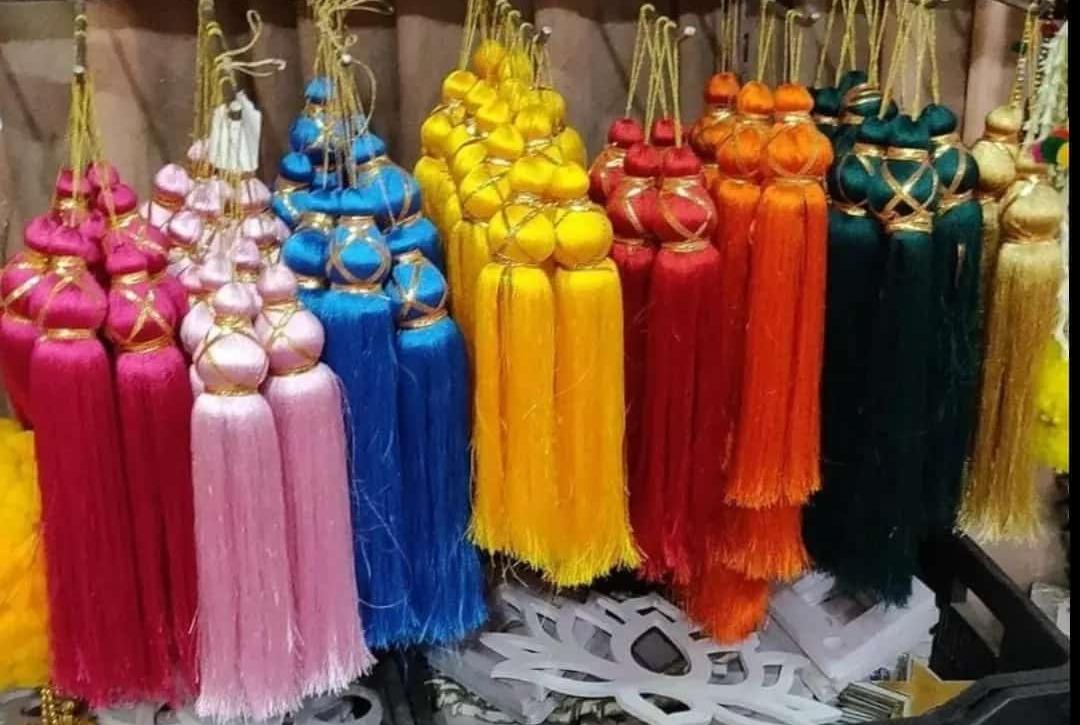 LAMANSH ® tassels hanging Assorted Colours / Silk LAMANSH® ( Set of 100 Hangings ) 12 inch resham Silk Tassels Hangings for Home & Wedding Decoration