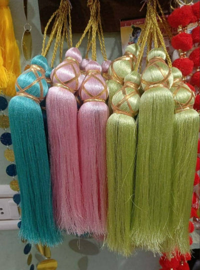 LAMANSH ® tassels hanging Assorted Colours / Silk LAMANSH® ( Set of 100 Hangings ) 12 inch resham Silk Tassels Hangings for Home & Wedding Decoration