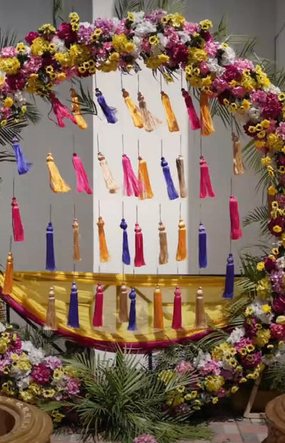 LAMANSH ® tassels hanging Assorted Colours / Silk LAMANSH® ( Set of 25 Hangings ) 12 inch resham Silk Tassels Hangings for Home & Wedding Decoration