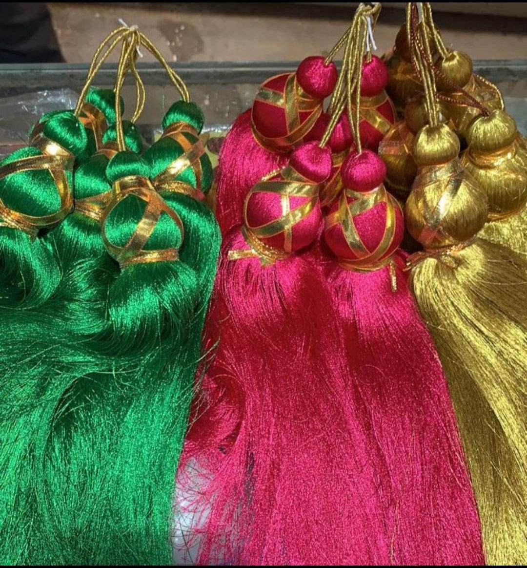 LAMANSH ® tassels hanging Assorted Colours / Silk LAMANSH® ( Set of 50 Hangings ) 10 inch resham Silk Tassels Hangings for Home & Wedding Decoration
