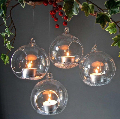 Glass Hanging Tea Light Candle Holder / Candle holder For Home Decor / Decoration Tea light holder For Diwali decoration