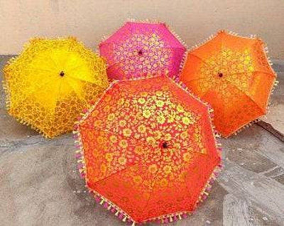LAMANSH umbrella LAMANSH® (Pack of 5) Indian Wedding decoration Umbrella's / Jaipuri Print Umbrella for Haldi