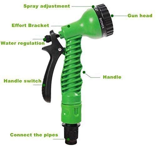 LAMANSH Water Magic Pipe Green / PVC LAMANSH WATER🚰🚿 HOSE PIPE WITH 7 MODE SPRAYER GUN 🚿🔫